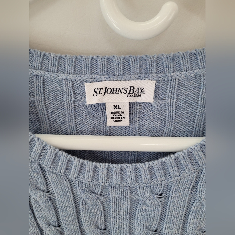 St. John's Bay Cable Knit Sweater Size XL - Picture 3 of 7